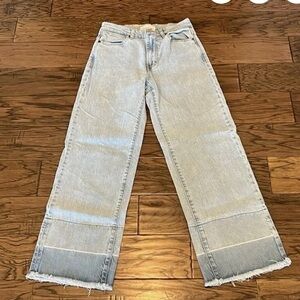 Habitual Light Blue Panel-Cuff Wide Leg Jeans